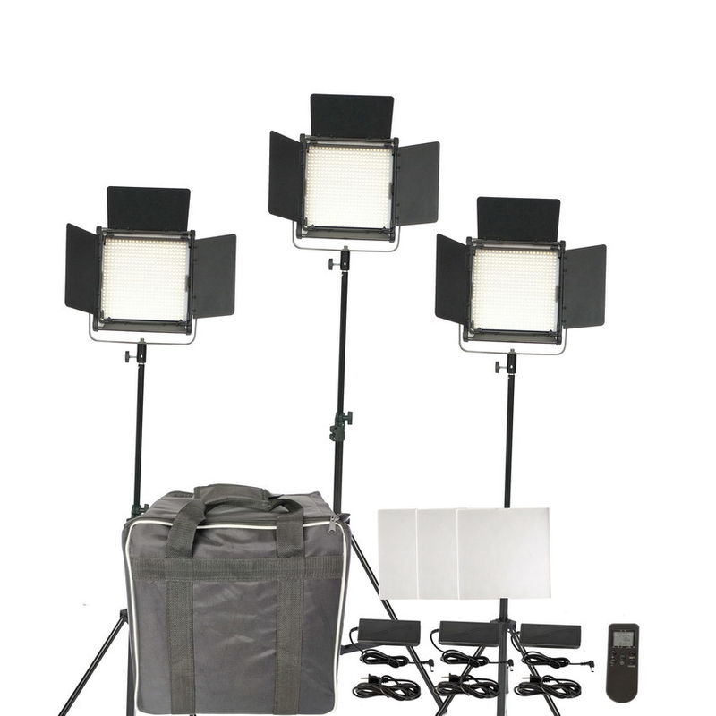 Portable LED Video Light Kit High CRI With 3 Light Stands , LED Light Panel Kit supplier